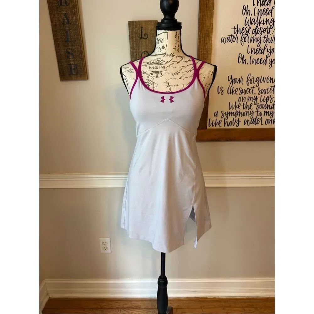 Under Armour Women's Strappy Cross Back Athletic Tennis Dress Gray XS